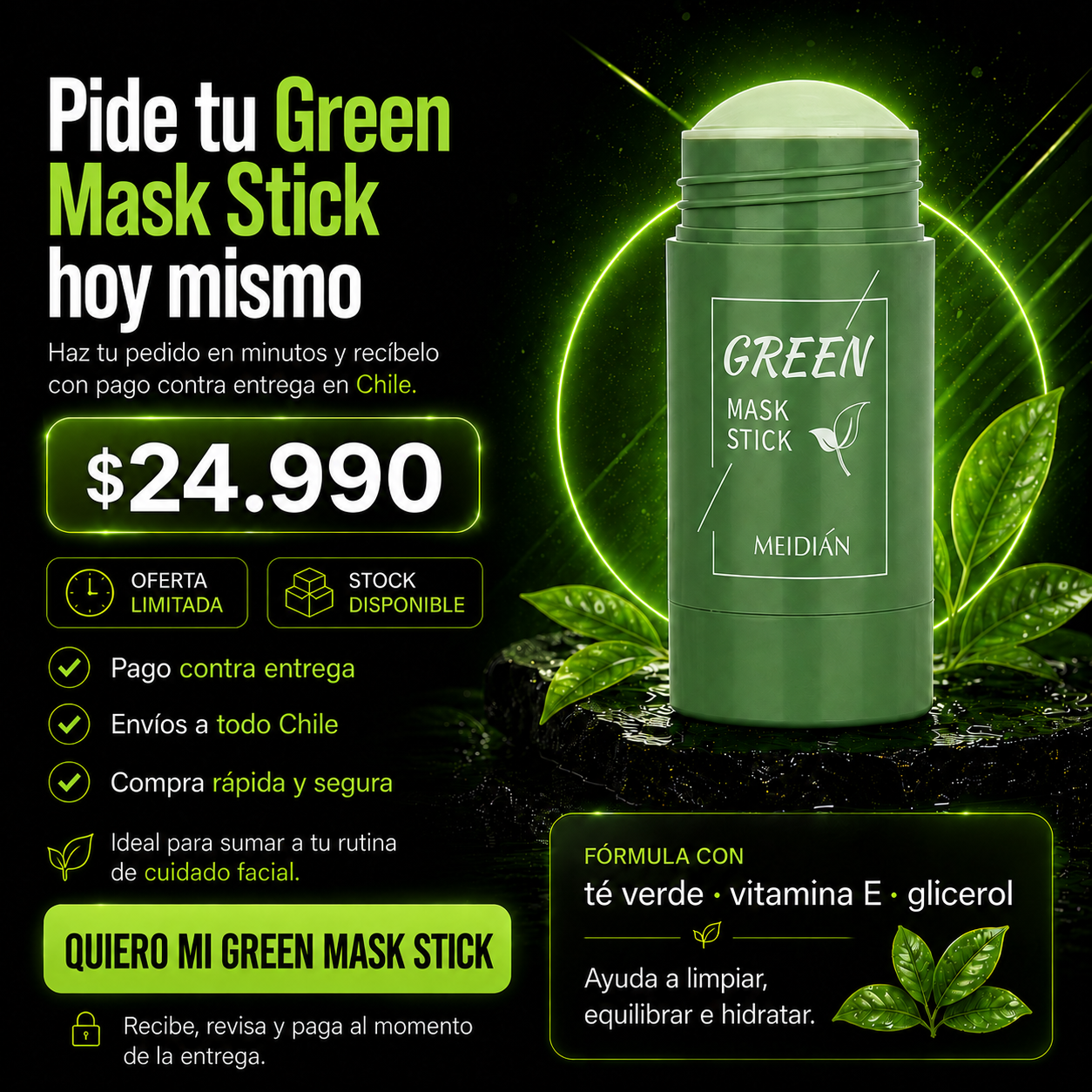 TeaGlow™- Mascarilla Natural Limpiadora de te verde🌿