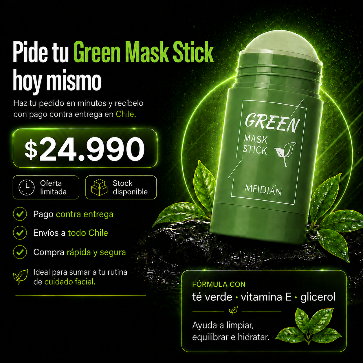 TeaGlow™- Mascarilla Natural Limpiadora de te verde🌿